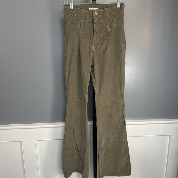 Free People Denim - Free People We The Free Jayde Cord Flare Jeans Dried Basil Green 27